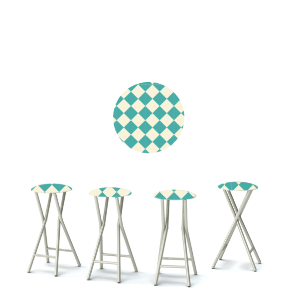 Take Me to the Races - Mint/Cream - 30" Padded Bar Stools - Set of 4 (Closeout)