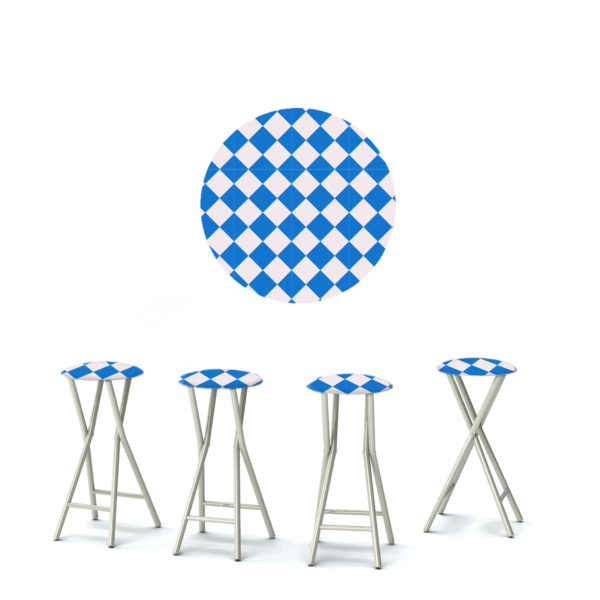 Take Me to the Races - Royal Blue/White - 30" Padded Bar Stools - Set of 4 (Closeout)