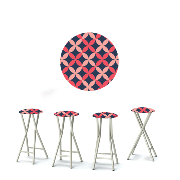 Vintage Floral - Pink/Salmon/Navy - 30" Padded Bar Stools - Set of 4 (Closeout)