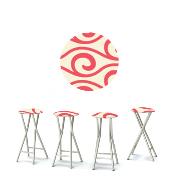 Waves - Coral Cream - 30" Padded Bar Stools - Set of 4 (Closeout)