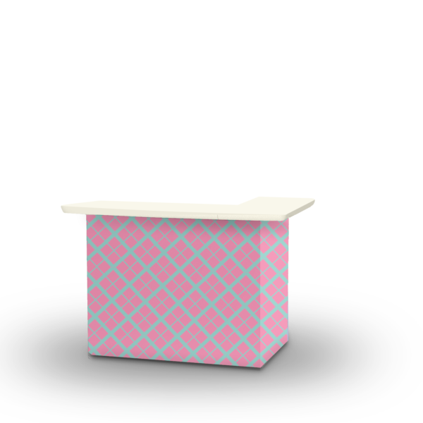 Caddy Plaid Teal Pink - L-Shaped Portable Bar (Closeout)