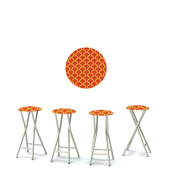 Fun with Fins - Yellow-Orange - 30" Padded Bar Stools - Set of 4 (Closeout)