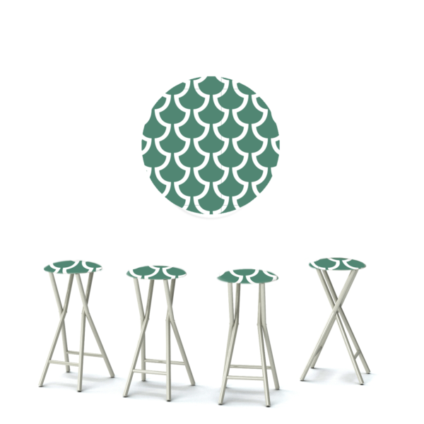 Fun with Fins - Ocean Green - 30" Padded Bar Stools - Set of 4 (Closeout)